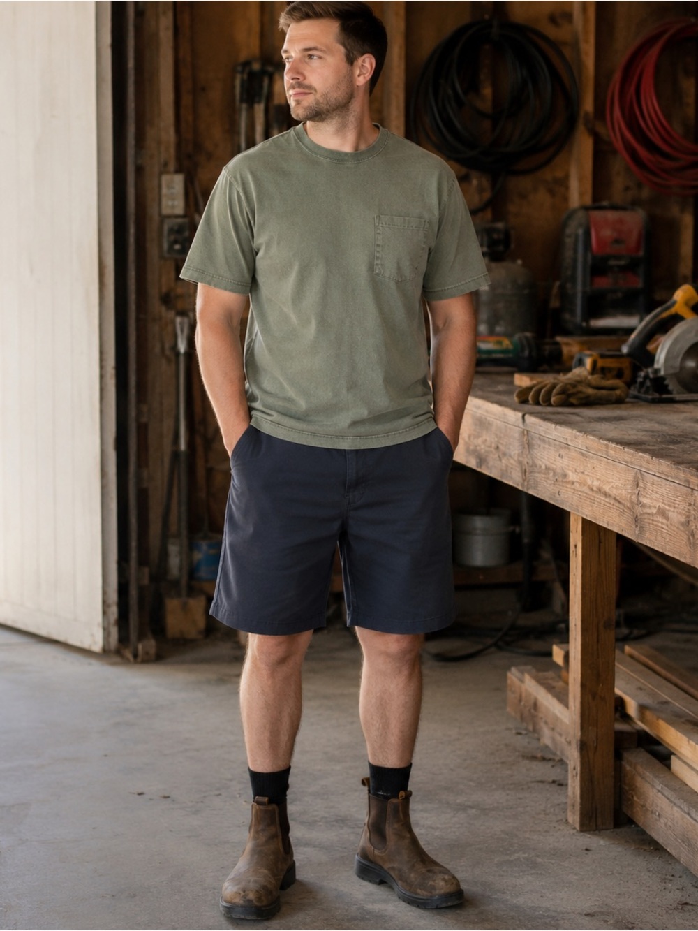 Red Kap Black Work Shorts Uniform Utility Flat Front Men’s 32 Made USA - Picture 2 of 10